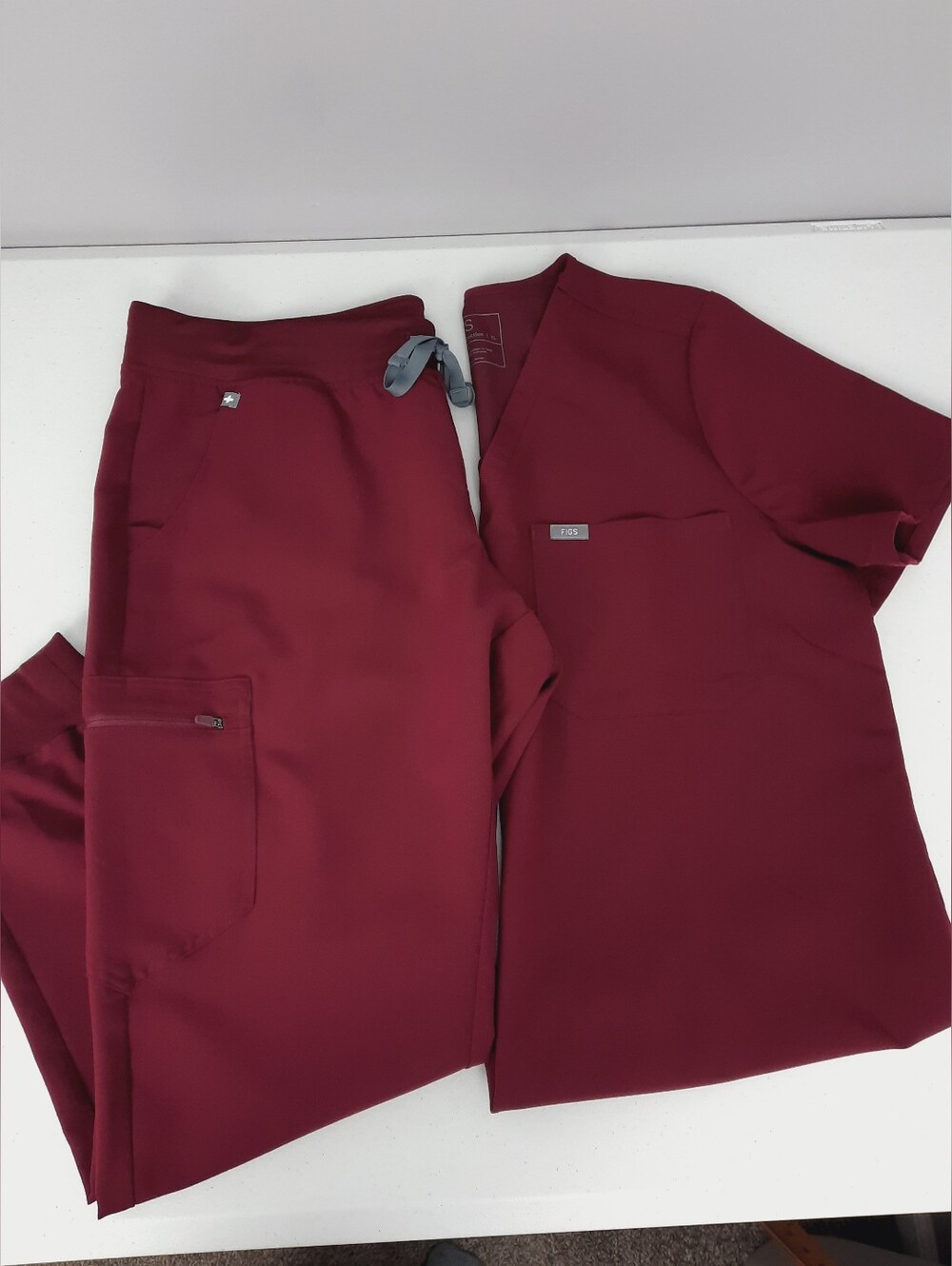 Figs Matching Scrub Set Burgundy Catarina Top Zamora Jogger Bottoms size XL